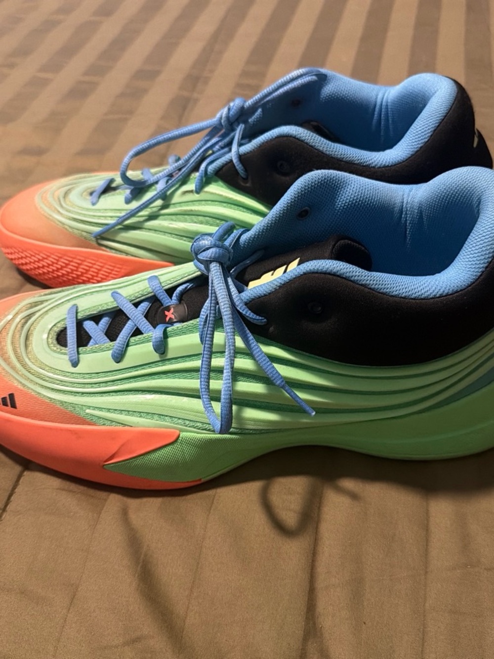 adidas Man Sneakers in Mint Green, Coral & Blue